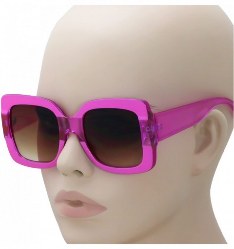 Oversized Oversized Square Cute Luxury Sunglasses Gradient Lens Vintage Women Fashion Glasses - Pink - CD18D427M9A $10.65
