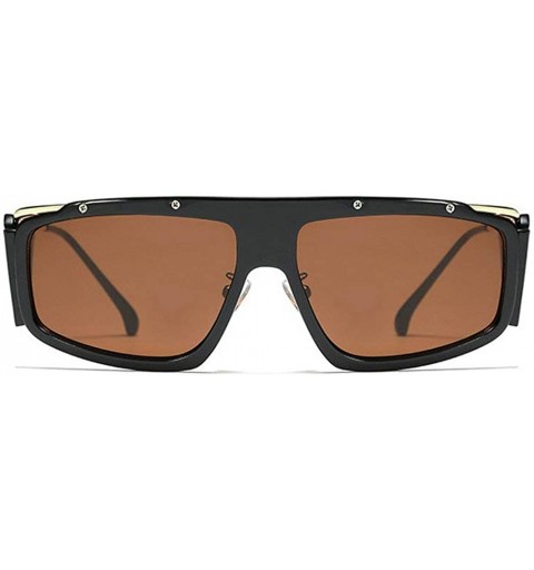 Oversized New Retro Oversized Square Sunglasses Women Vintage Brand Black Big Driving Windproof Sun Glasses Female - Tea - CX...