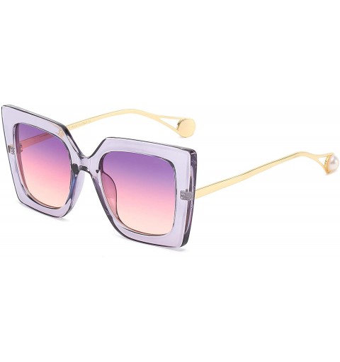 Square designer classic sunglasses protection windproof - Purple/Purple Powder - CI1999S83SZ $13.41