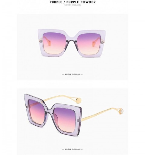 Square designer classic sunglasses protection windproof - Purple/Purple Powder - CI1999S83SZ $13.41