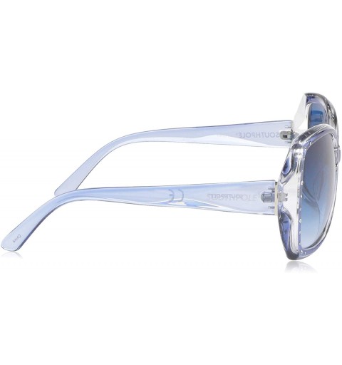 Oversized Women's 1021SP Over-Sized Rhinestone Accented Sunglasses with 100% UV Protection - 70 mm - Blue Crystal - C618NGAM2...