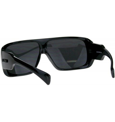 Square KUSH Sunglasses Mens Goggle Style Square Rectangular Black UV 400 - Black/Black - CC18CHHCLXR $9.06