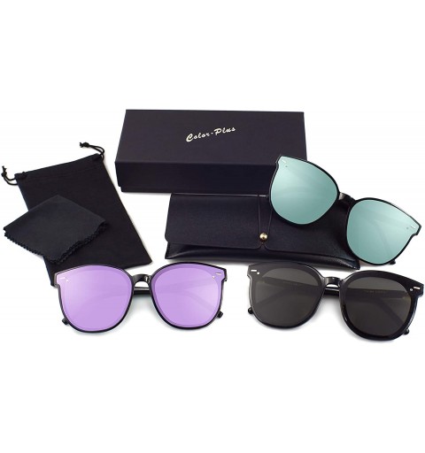 Round Color·plus Polarized Sunglasses for women men adult Vintage Retro Round Mirrored Lens - C118SOQH0S7 $9.66