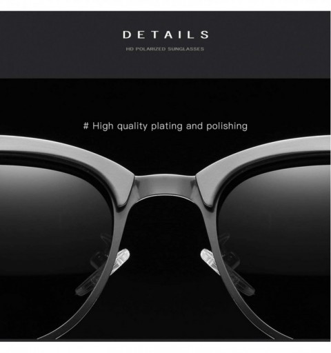Semi-rimless Polarized Sunglasses for Men Women-TR+Metal Material-Fashion Shades with UV400 Protection 8027 - Gun Grey/Blue -...