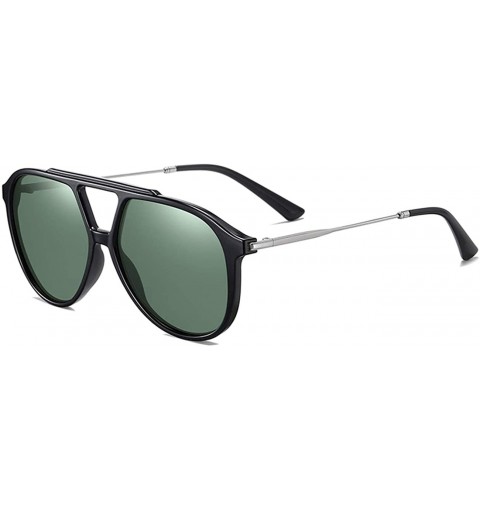 Aviator Unisex Aviator Polarized Sunglasses for Men Women with TR90 Flexible Frame UV400 Protection 8062 - Black/G15 - CY195U...