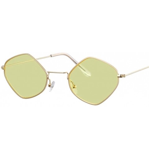 Square Pink Sunglasses Women Square Sun Glasses For Women Cool Retro Female Sunglasses - Gold Yellow - CB1998RAZW5 $8.35