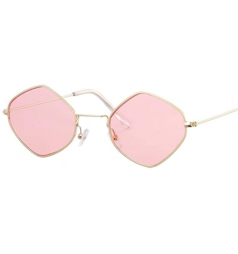 Square Pink Sunglasses Women Square Sun Glasses For Women Cool Retro Female Sunglasses - Gold Yellow - CB1998RAZW5 $8.35