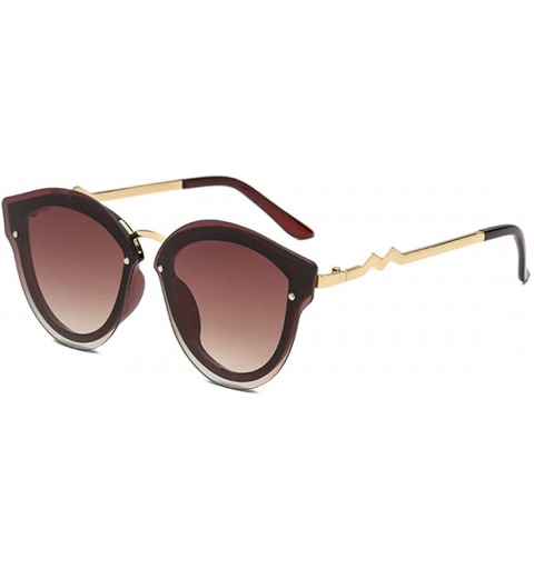Cat Eye Unisex Retro Cat Eye Metal Frame Oversized Plastic Lenses Sunglasses - A1brown - CR18N0Z6HGX $12.22