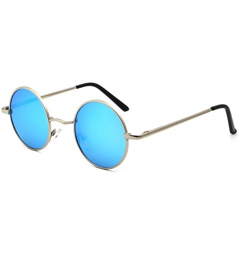 Goggle Women Men Small Retro Lennon Inspired Style Polarized Sunglasses Mirrored Lens Circle Glasses - C8182MKOCGR $9.84