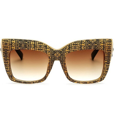 Square Fashion Oversized Square Full Rim Unisex Sunglasses - Yellow - C318H46MCWZ $25.54