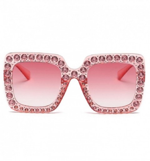 Square Womens Fashion Artificial Diamond Cat Ear Quadrate Big Metal Frame Brand Classic Sunglasses (B) - B - CQ180CEKXSM $11.31