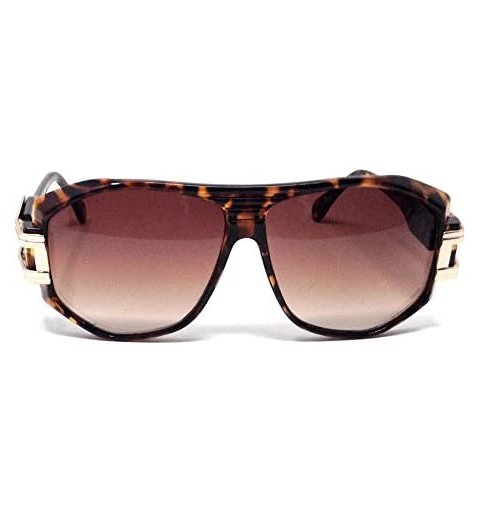 Square Gazelle Grandmaster Hip Hop Gradient Lens Sunglasses - Gold & Tortoise Frame - CY18EM2NIC4 $11.83