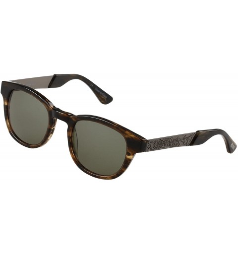 Butterfly Lion Round Sunglasses - Gloss Brown Horn - CZ188KI4CY8 $20.61