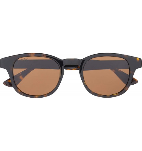 Butterfly Lion Round Sunglasses - Gloss Brown Horn - CZ188KI4CY8 $20.61
