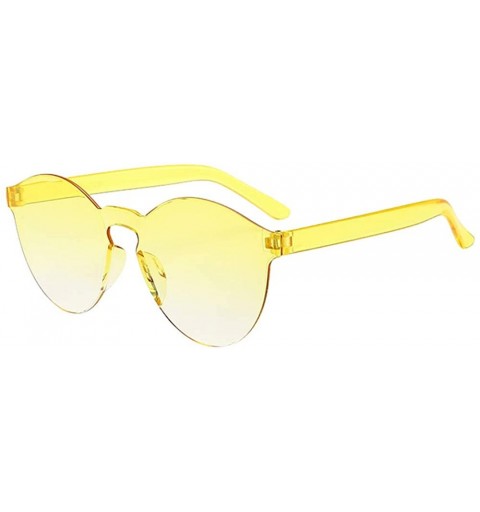 Rectangular Outdoor Semi Rimless Polarized Sunglasses-Women Men Fashion Clear Retro Sun Glasses - I - CP196OISZXY $21.34