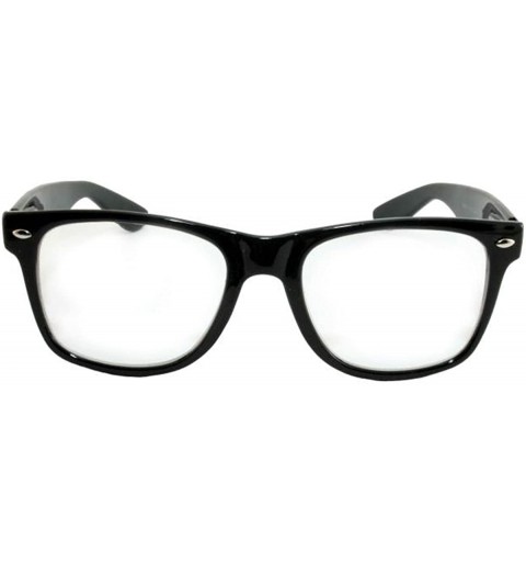 Square Fashion Glasses for Men Women Retro Pop Color Frame Clear Lens - Black - C312OBSYDPZ $18.42