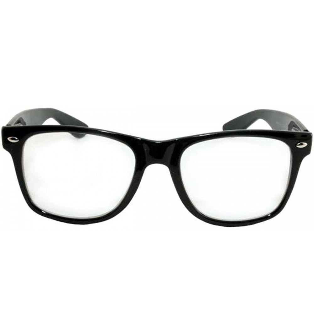 Square Fashion Glasses for Men Women Retro Pop Color Frame Clear Lens - Black - C312OBSYDPZ $11.81
