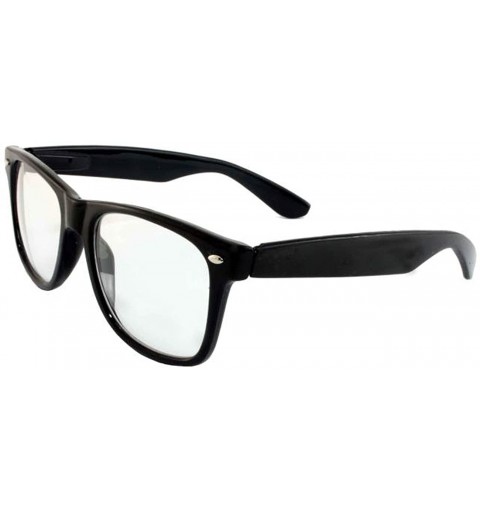 Square Fashion Glasses for Men Women Retro Pop Color Frame Clear Lens - Black - C312OBSYDPZ $11.81