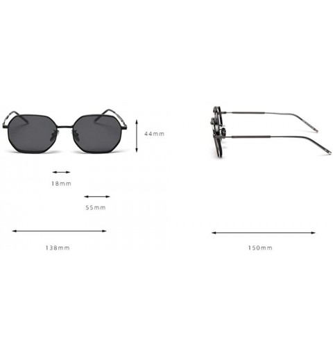 Square fashion retro small square polarized sunglasses trend unisex luxury brand designer girls sunglasses - Tea - C9193AII8N...