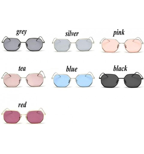 Square fashion retro small square polarized sunglasses trend unisex luxury brand designer girls sunglasses - Tea - C9193AII8N...