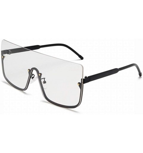 Oversized Big Frame Sunglasses - Half Frame - Men'S And Women'S Sunglasses - Connected Glasses - Style 1 - CE18U0G73AZ $16.48