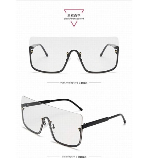 Oversized Big Frame Sunglasses - Half Frame - Men'S And Women'S Sunglasses - Connected Glasses - Style 1 - CE18U0G73AZ $16.48