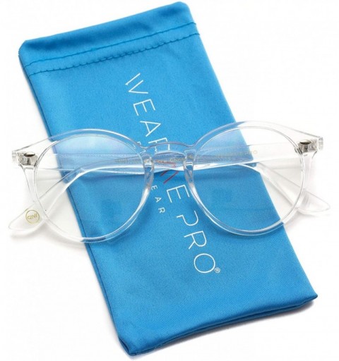Round Classic Round Blue Light Blocking Glasses Anti Blue Ray Computer Game Glasses - Clear Frame - CZ18NLQTH0R $22.88