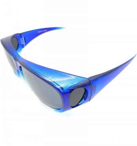 Shield The Bella Colorful Two Tone Ombre Fit Over OTG Oval Sunglasses - Cover Over Glasses - Blue - C818ZQ5NUD9 $9.76