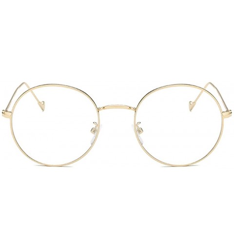 Round Man and Woman Myopia Glasses Retro Round Glasses Fashion Metal Frame - Golden - C018ET9ZKII $26.29