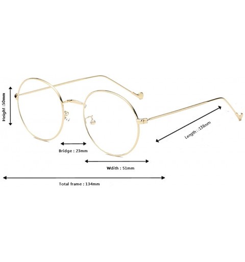 Round Man and Woman Myopia Glasses Retro Round Glasses Fashion Metal Frame - Golden - C018ET9ZKII $26.29