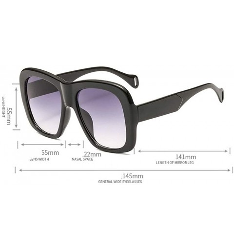 Oversized Oversize Square Colorful Transparent Brand Designer Women Two-color Frame Sun Glasses - Leopard - CY18NNT7UDO $9.92