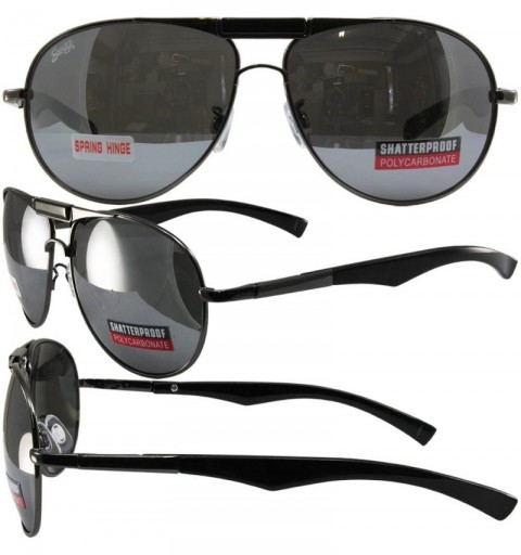 Aviator Aviator C Sunglasses Gunmetal Trimmed Frames with Flash Mirror Lenses! - CN12M8U8B43 $20.18