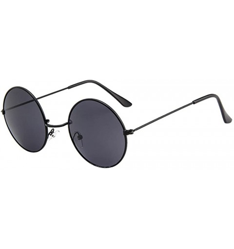 Round Women Men Vintage Retro Driving Round Frame Glasses-Unisex Sunglasses Eyewear - H - CO18Q6DQ95Q $11.23