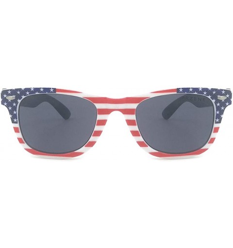 Oval vintage sunglasses for Women＆Men with American flag pattern - Red＆blue - CW18AK7M2OD $17.65