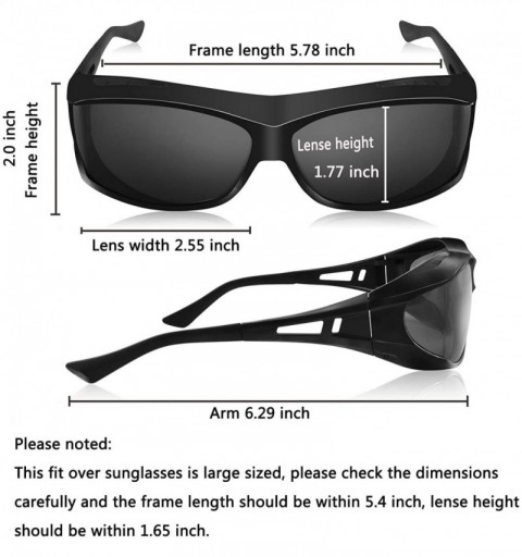 Sport Polarized Sunglasses - Wear Over Prescription Glasses for Sports Driving&Fishing - Black - CO1864GQZ04 $25.74