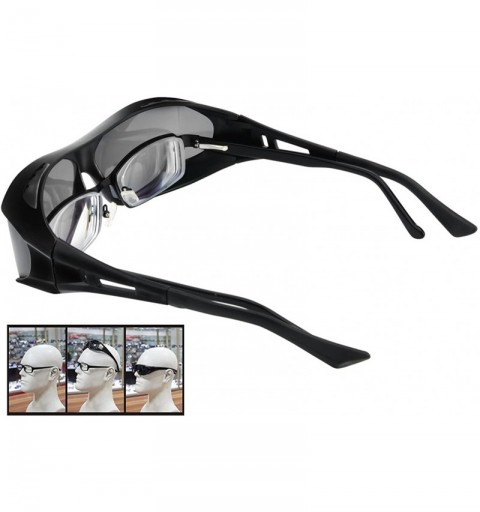 Sport Polarized Sunglasses - Wear Over Prescription Glasses for Sports Driving&Fishing - Black - CO1864GQZ04 $25.74