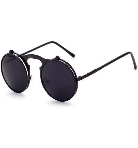 Round Vintage punk Round Metal Sunglass Mens Womens - C2 - CE18DKLZDA9 $7.19