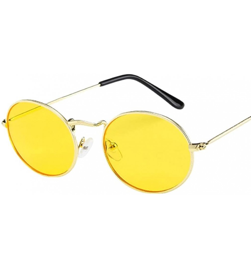 Wrap Women Sunglasses - Vintage Retro Oval Metal Frame Trendy Shades Sunglasses - CT18CYG720U $19.70
