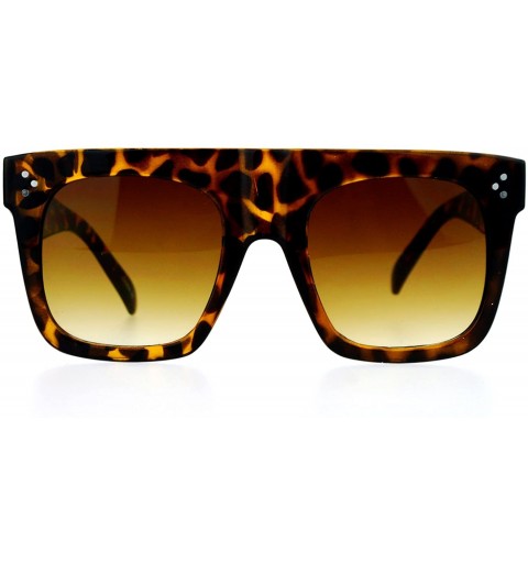 Wayfarer Super Thick Nerdy Mob Flat Top Horned Sunglasses - Tortoise - C8129UFZRI7 $20.29