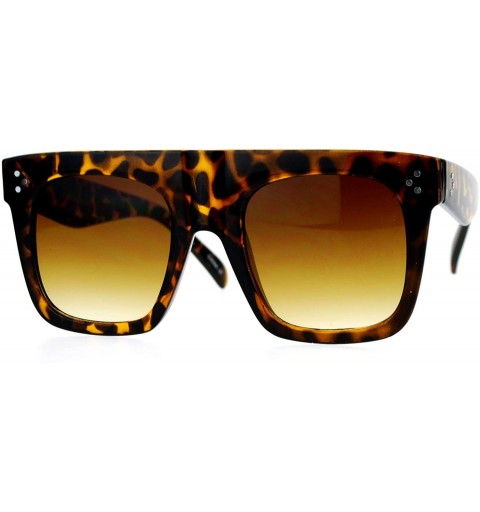 Wayfarer Super Thick Nerdy Mob Flat Top Horned Sunglasses - Tortoise - C8129UFZRI7 $20.54
