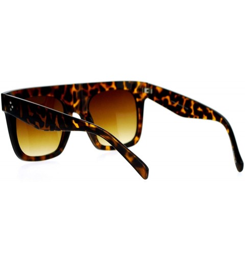 Wayfarer Super Thick Nerdy Mob Flat Top Horned Sunglasses - Tortoise - C8129UFZRI7 $20.54