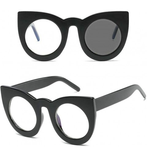 Round Photochromic Sunglasses Eyeglasses Transition Nearsighted - Black - CI19249TICU $20.15