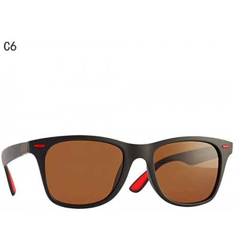 Square DESIGN Classic Polarized Sunglasses Men Women Driving Square Frame Sun C1 - C6 - CZ18XE9OC2X $11.12