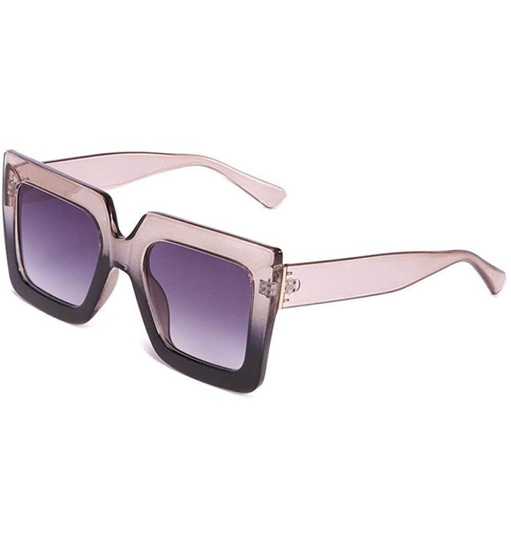 Oversized 2019 Italy Luxury Brand Oversized Square Sunglasses Women Men Random Color - Coffee - C818YZSKRDL $8.26