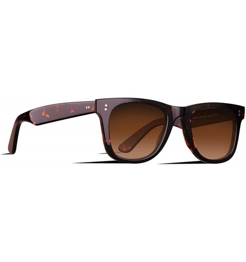 Oversized Polarized Retro Square Style Full Frame Thick Rimmed Sunglasses For Men Women UV400 Protection - CK194LN3HOX $27.81