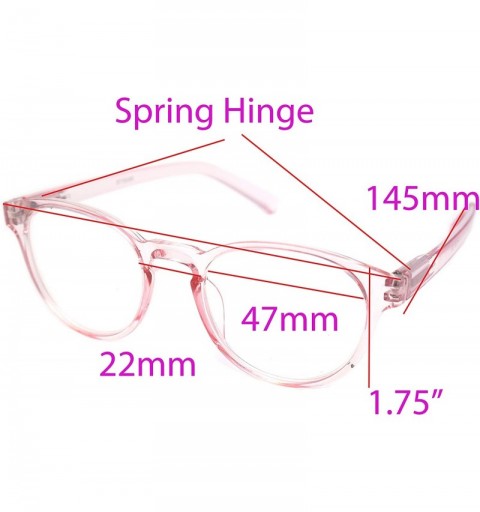 Round shoolboy fullRim Lightweight Reading spring hinge Glasses - Z2 Transparent Pink - C318ARUGCUL $16.80