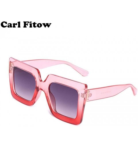 Oversized 2019 Italy Luxury Brand Oversized Square Sunglasses Women Men Random Color - Coffee - C818YZSKRDL $8.26