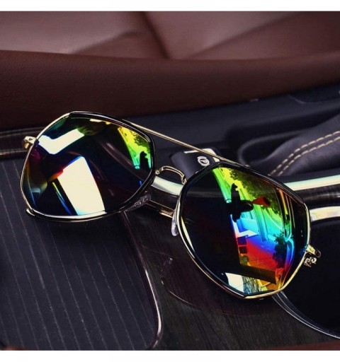 Round Fashion sunglasses personality sunscreen fashion - Colorful Mercury - CM18X8XHDW0 $41.78