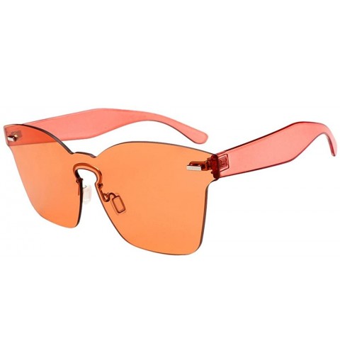 Sport Sun Blinkers Women Unisex Fashion Chic Shades Acetate Frame UV Glasses Sunglasses - Orange - CP18NANTY39 $18.41