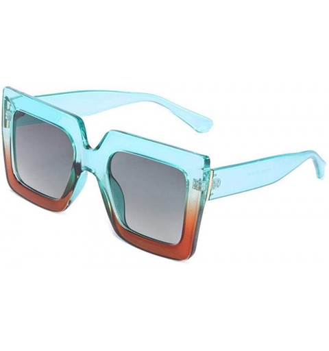 Oversized 2019 Italy Luxury Brand Oversized Square Sunglasses Women Men Random Color - Coffee - C818YZSKRDL $8.26